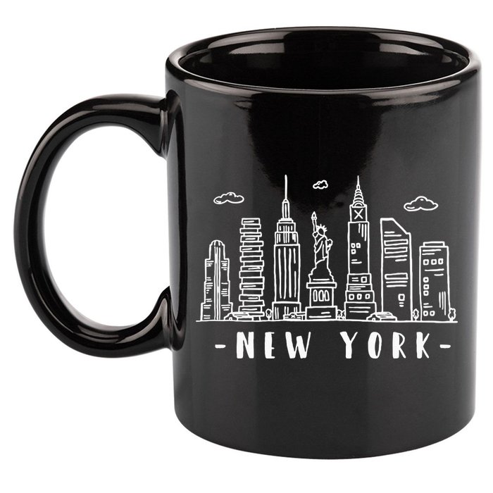 NYC New York City Manhattan Skylines Statue Of Liberty Cloud 11oz C Handle Ceramic Mug