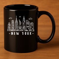 NYC New York City Manhattan Skylines Statue Of Liberty Cloud 11oz C Handle Ceramic Mug