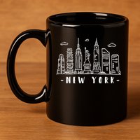 NYC New York City Manhattan Skylines Statue Of Liberty Cloud 11oz C Handle Ceramic Mug