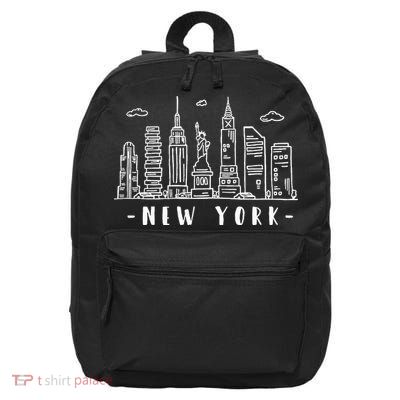 NYC New York City Manhattan Skylines Statue Of Liberty Cloud 16 in Basic Backpack