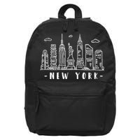 NYC New York City Manhattan Skylines Statue Of Liberty Cloud 16 in Basic Backpack