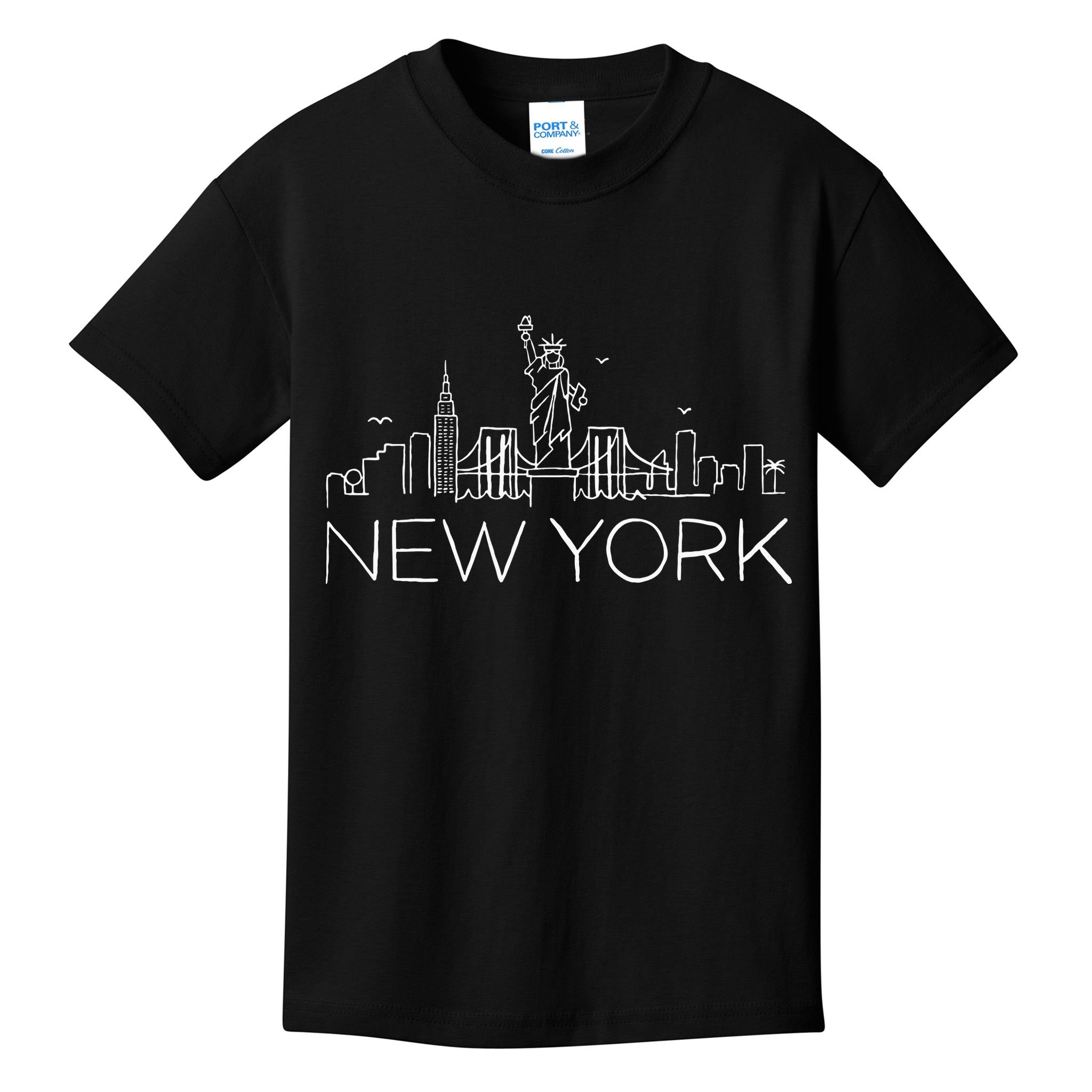NYC New York City Skylines Statue Of Liberty Birds Kids T-Shirt