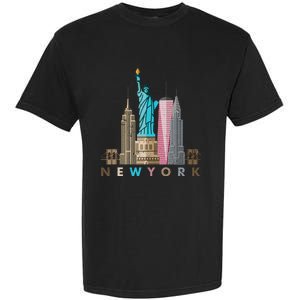 Nyc New York City Skylines Statue Of Liberty Garment-Dyed Heavyweight T-Shirt