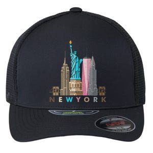 Nyc New York City Skylines Statue Of Liberty Flexfit Unipanel Trucker Cap