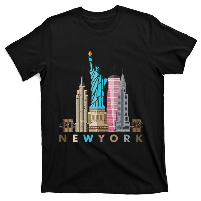 Nyc New York City Skylines Statue Of Liberty T-Shirt