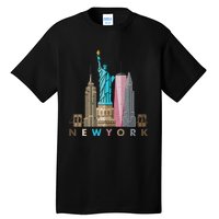 Nyc New York City Skylines Statue Of Liberty Tall T-Shirt