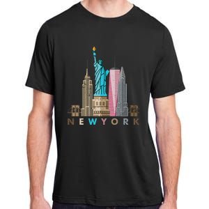 Nyc New York City Skylines Statue Of Liberty Adult ChromaSoft Performance T-Shirt