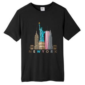 Nyc New York City Skylines Statue Of Liberty Tall Fusion ChromaSoft Performance T-Shirt