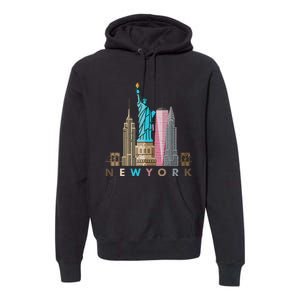 Nyc New York City Skylines Statue Of Liberty Premium Hoodie