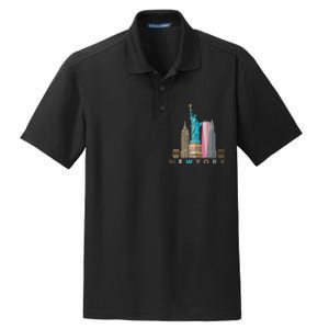 Nyc New York City Skylines Statue Of Liberty Dry Zone Grid Polo