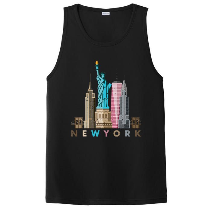 Nyc New York City Skylines Statue Of Liberty PosiCharge Competitor Tank