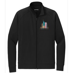 Nyc New York City Skylines Statue Of Liberty Stretch Full-Zip Cadet Jacket