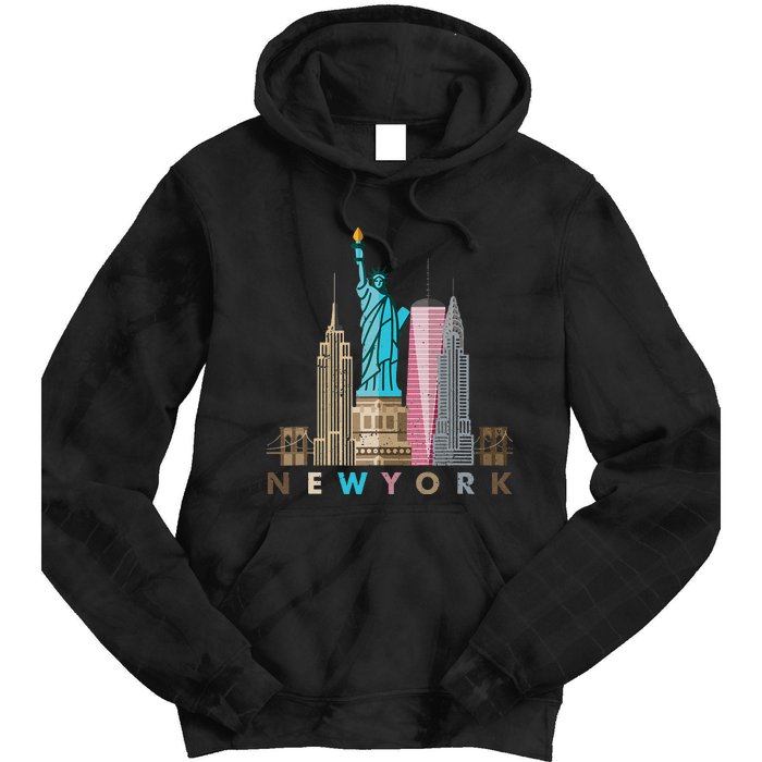 Nyc New York City Skylines Statue Of Liberty Tie Dye Hoodie