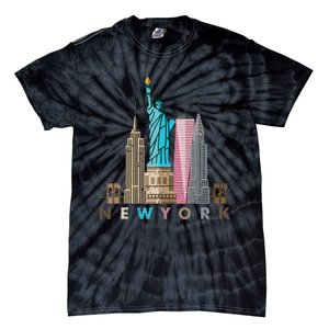 Nyc New York City Skylines Statue Of Liberty Tie-Dye T-Shirt