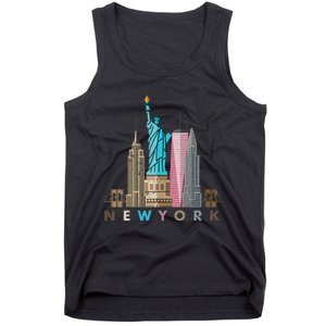 Nyc New York City Skylines Statue Of Liberty Tank Top