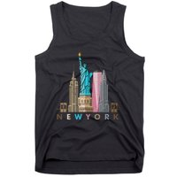 Nyc New York City Skylines Statue Of Liberty Tank Top