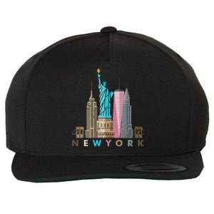 Nyc New York City Skylines Statue Of Liberty Wool Snapback Cap