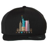 Nyc New York City Skylines Statue Of Liberty Wool Snapback Cap