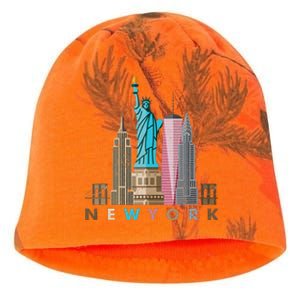 Nyc New York City Skylines Statue Of Liberty Kati - Camo Knit Beanie