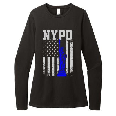 NYPD New York Police Department Statue Of Liberty Distressed Womens CVC Long Sleeve Shirt