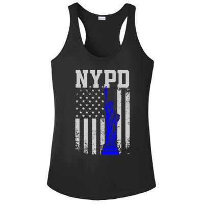 NYPD New York Police Department Statue Of Liberty Distressed Ladies PosiCharge Competitor Racerback Tank