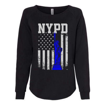 NYPD New York Police Department Statue Of Liberty Distressed Womens California Wash Sweatshirt