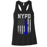 NYPD New York Police Department Statue Of Liberty Distressed Women's Racerback Tank