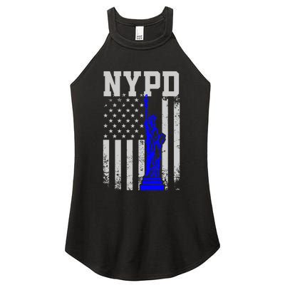 NYPD New York Police Department Statue Of Liberty Distressed Women's Perfect Tri Rocker Tank