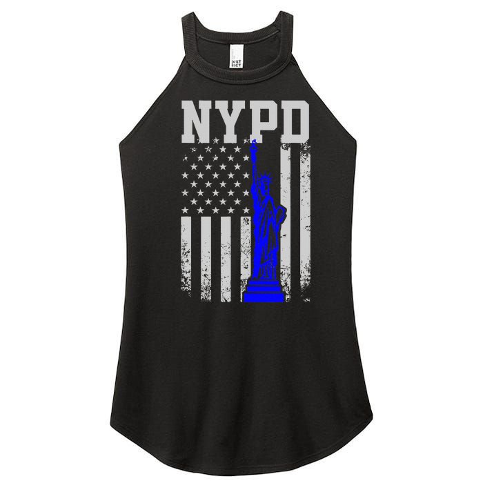 NYPD New York Police Department Statue Of Liberty Distressed Women's Perfect Tri Rocker Tank