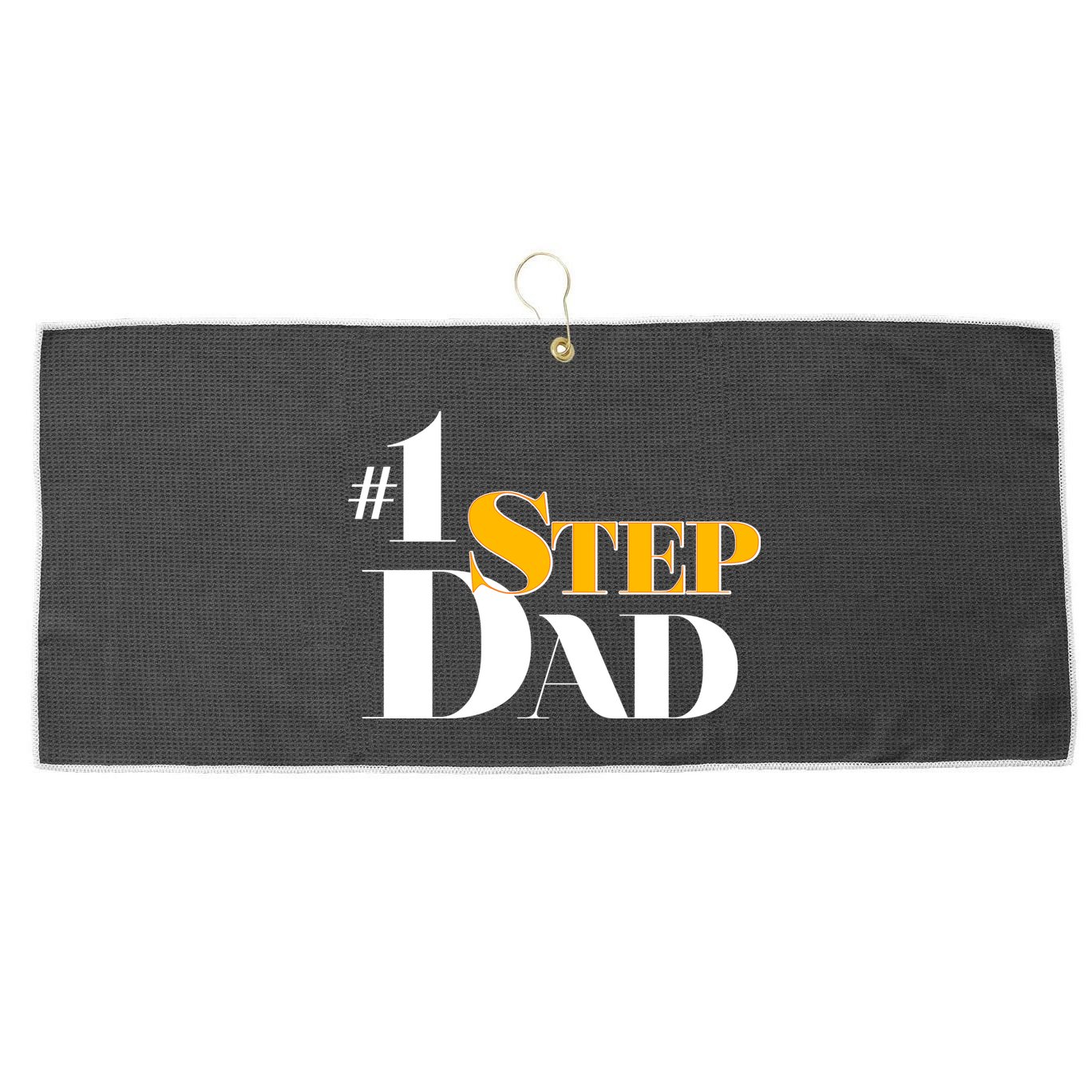 No 1 Step Dad Father's Day Large Microfiber Waffle Golf Towel
