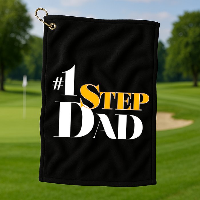 No 1 Step Dad Father's Day Golf Towel