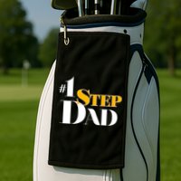 No 1 Step Dad Father's Day Golf Towel