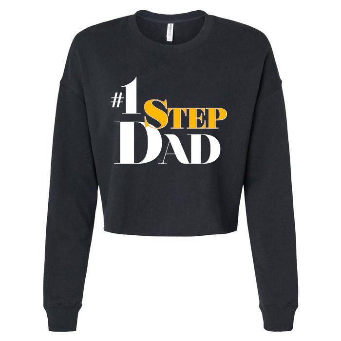 No 1 Step Dad Father's Day Cropped Pullover Crew