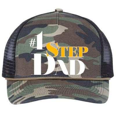 No 1 Step Dad Father's Day Retro Rope Trucker Hat Cap