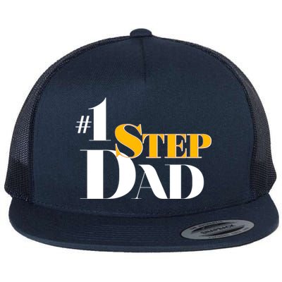 No 1 Step Dad Father's Day Flat Bill Trucker Hat