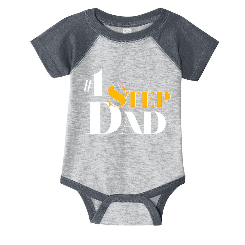 No 1 Step Dad Father's Day Infant Baby Jersey Bodysuit