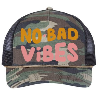 No Bad Vibes Retro Rope Trucker Hat Cap