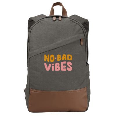 No Bad Vibes Cotton Canvas Backpack