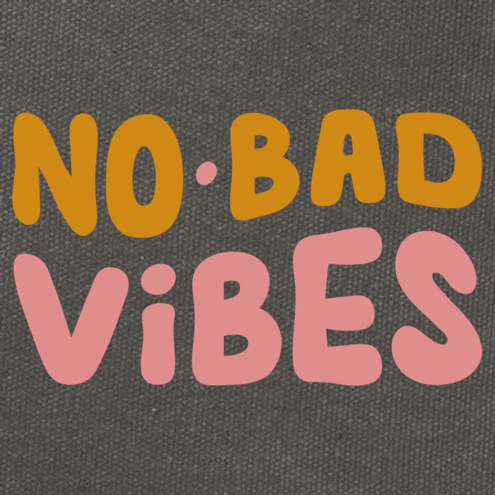 No Bad Vibes Cotton Canvas Backpack