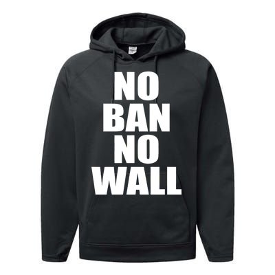 No Ban No Wall Anti Trump Resist Performance Fleece Hoodie