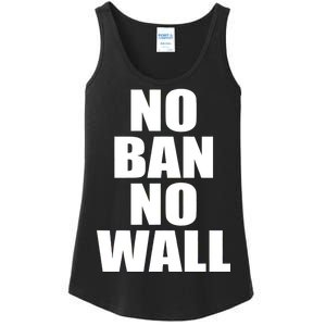 No Ban No Wall Anti Trump Resist Ladies Essential Tank