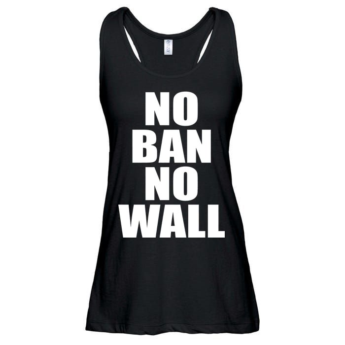 No Ban No Wall Anti Trump Resist Ladies Essential Flowy Tank