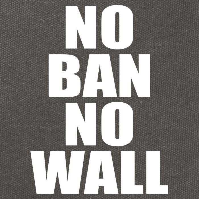 No Ban No Wall Anti Trump Resist Cotton Canvas Backpack