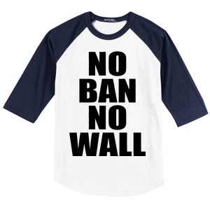 No Ban No Wall Anti Trump Resist Baseball Sleeve Shirt