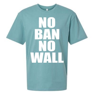 No Ban No Wall Anti Trump Resist Sueded Cloud Jersey T-Shirt