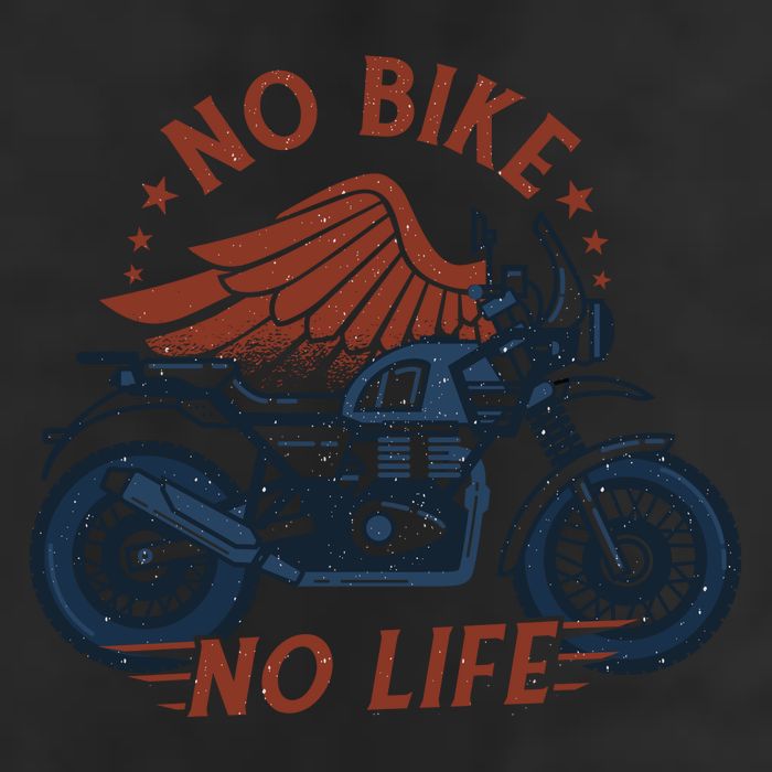 No Bike No Life Motrocycle 7 Panel Mesh Trucker Snapback Hat