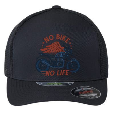 No Bike No Life Motrocycle Flexfit Unipanel Trucker Cap