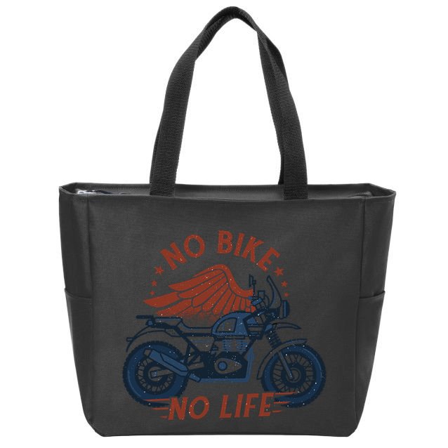 No Bike No Life Motrocycle Zip Tote Bag