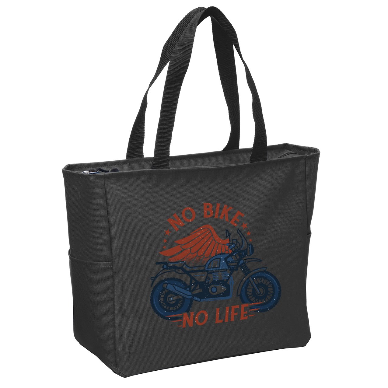 No Bike No Life Motrocycle Zip Tote Bag