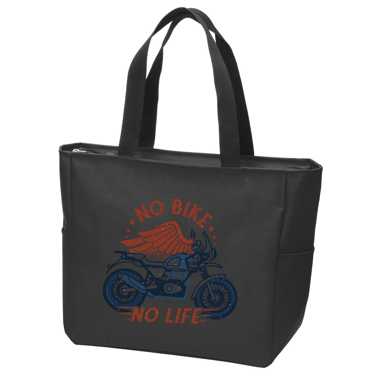No Bike No Life Motrocycle Zip Tote Bag